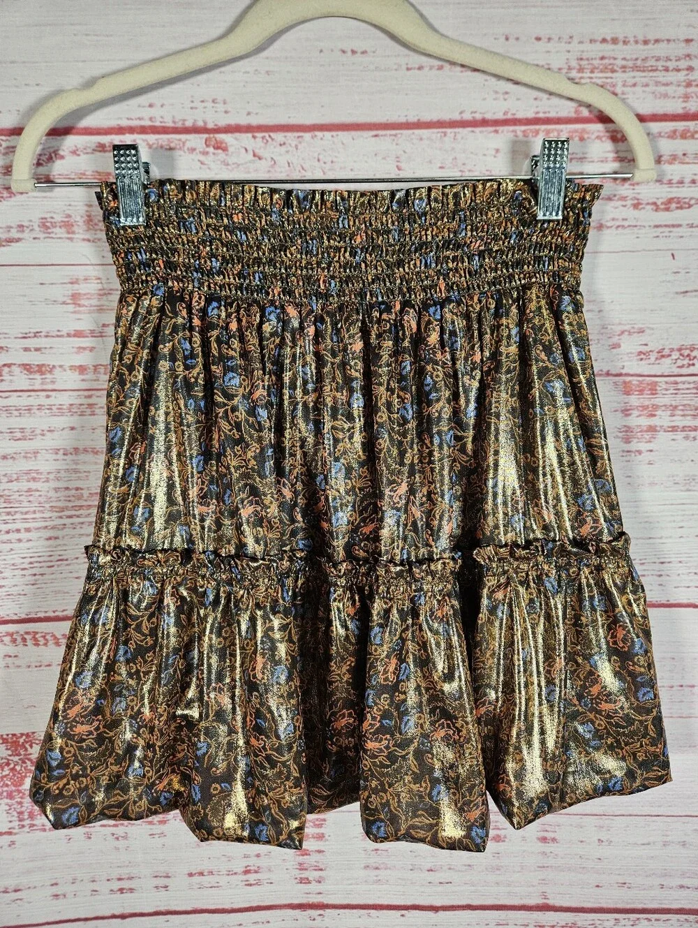 Free People Metallic Bubble Mini Skirt